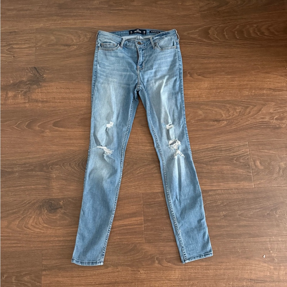 Hollister Mid-Rise Super Skinny Stretch Ripped Jeans